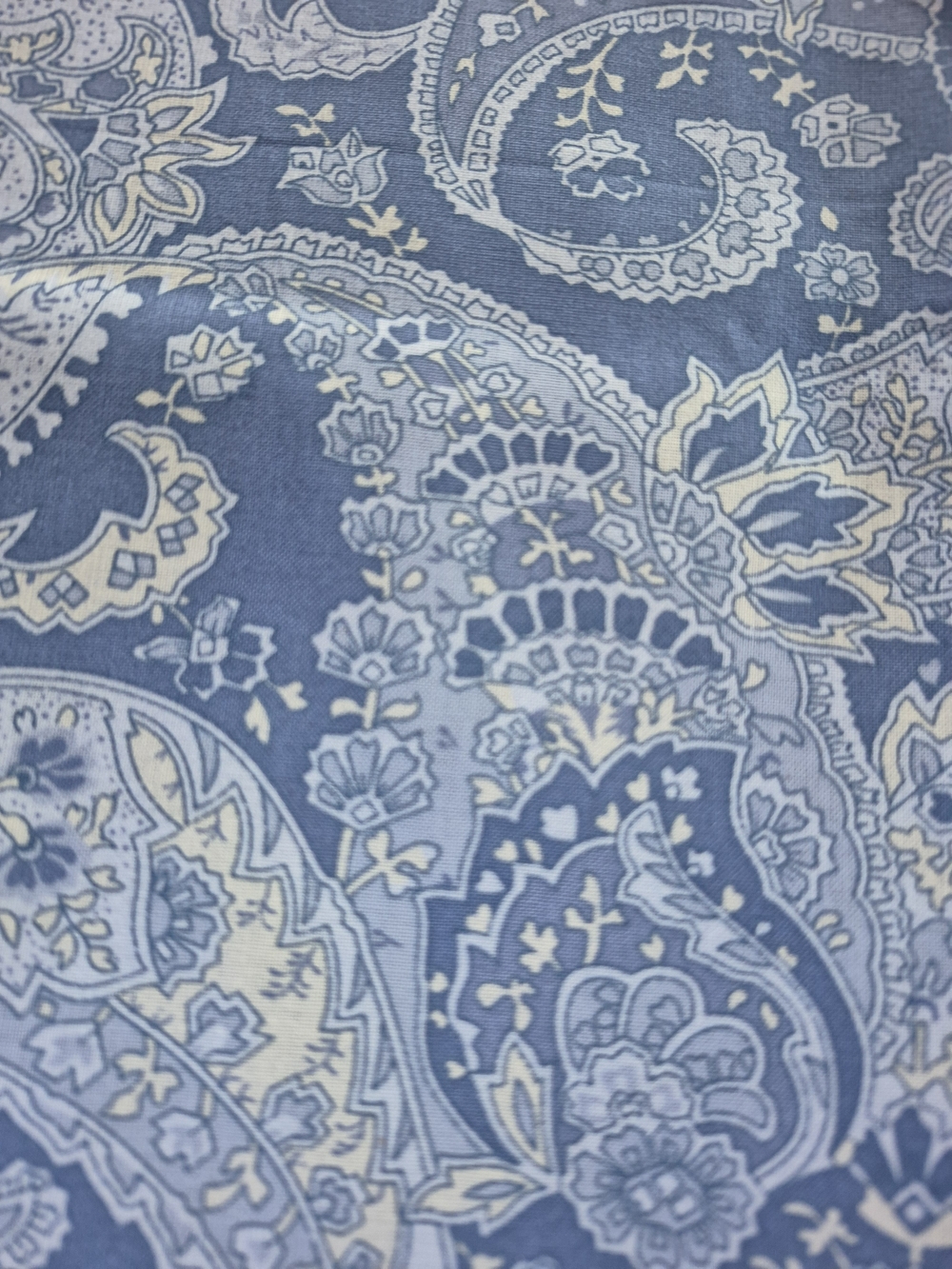 Blue Paisley Cotton Fabric 1 5/8 Yards 36” Wide Quilting Sewing Crafts